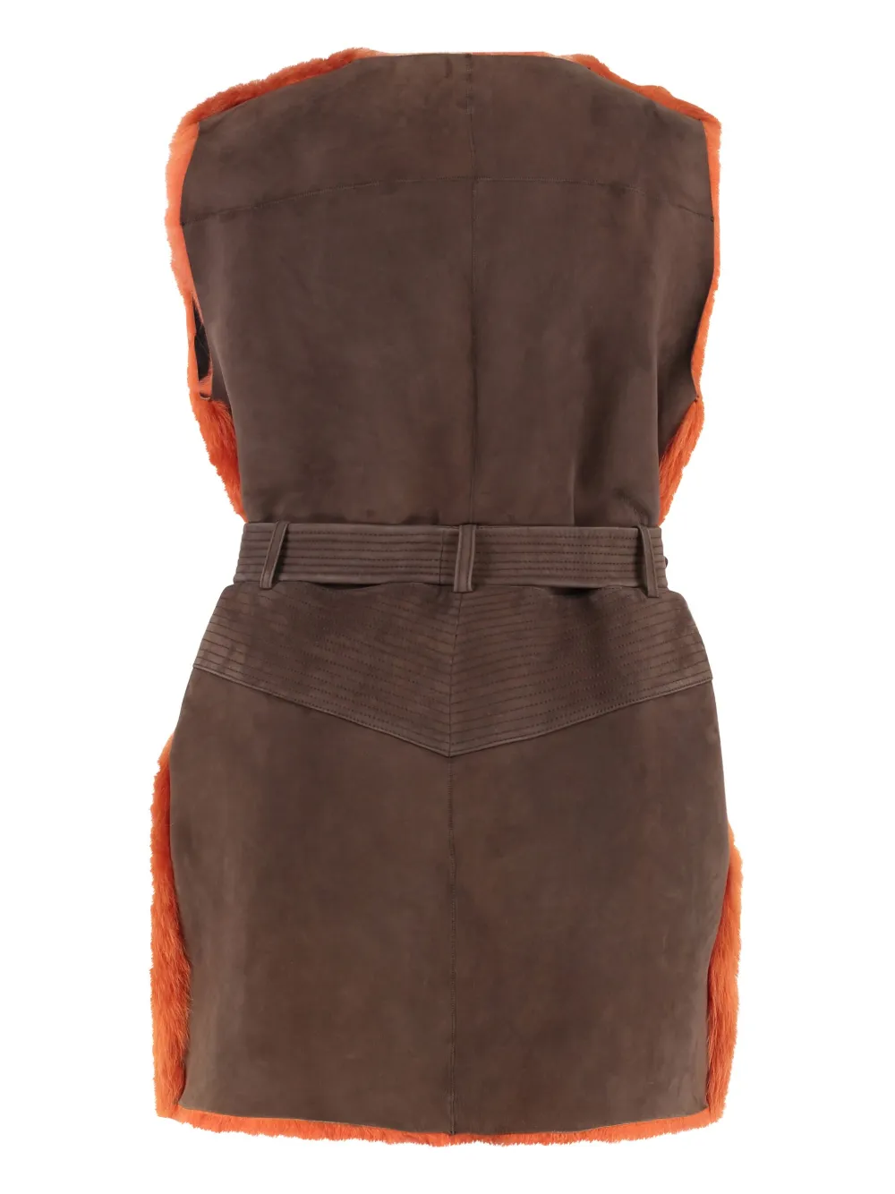 Alberta Ferretti mouwloze gilet met riem Oranje
