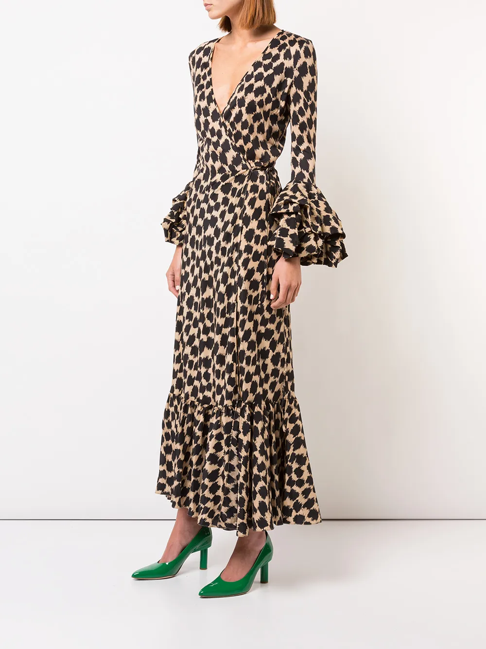 dvf puff sleeve wrap dress