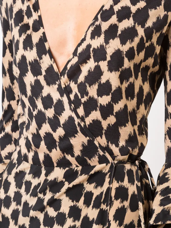 dvf puff sleeve wrap dress