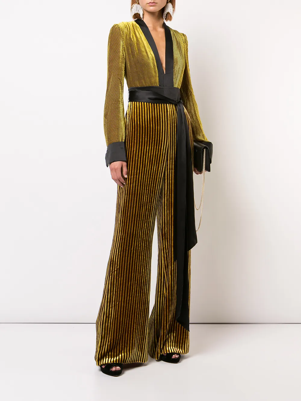 velvet plunge jumpsuit