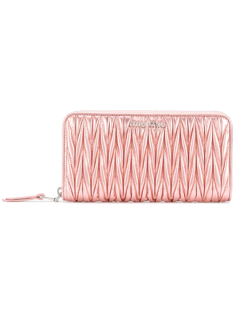 Miu Miu стеганый континентальный кошелек