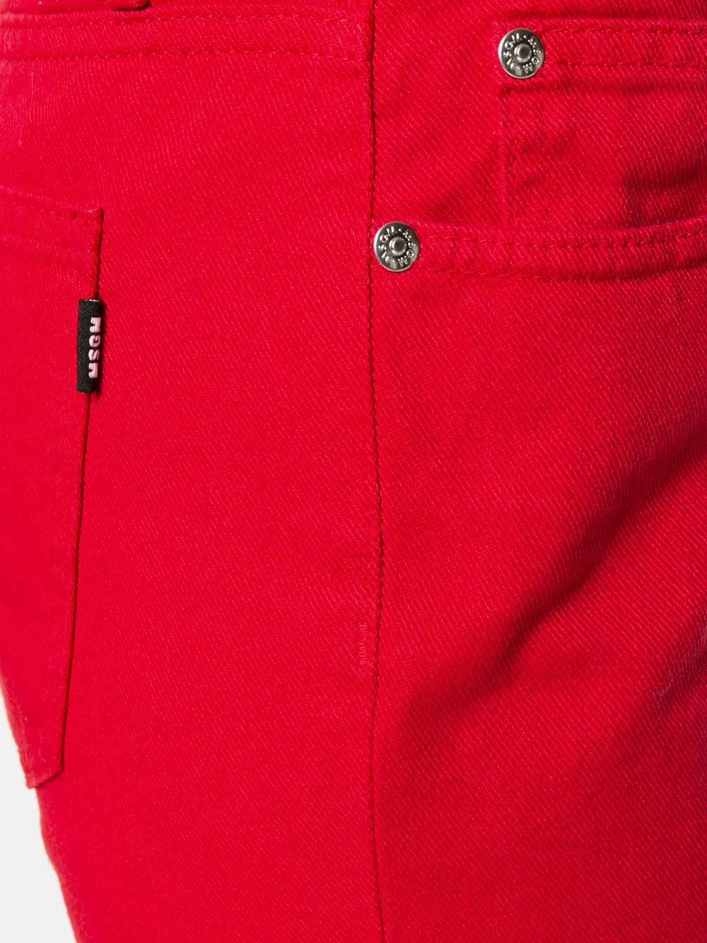 MSGM slim-fit-jeans met logo-print Rood