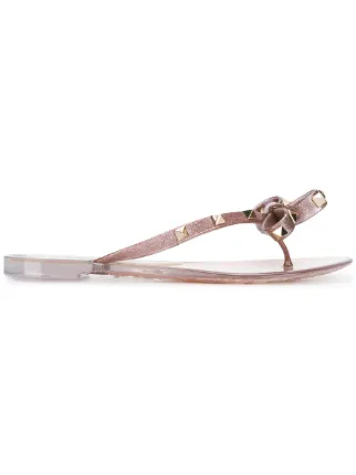 valentino garavani rockstud bow flip flops