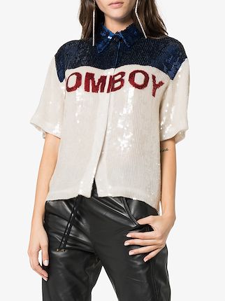 Tomboy sequinned button-down shirt展示图