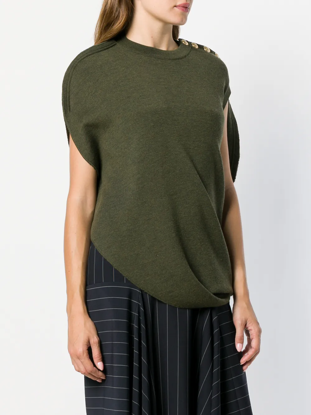 JW Anderson asymmetrische gebreide top Groen