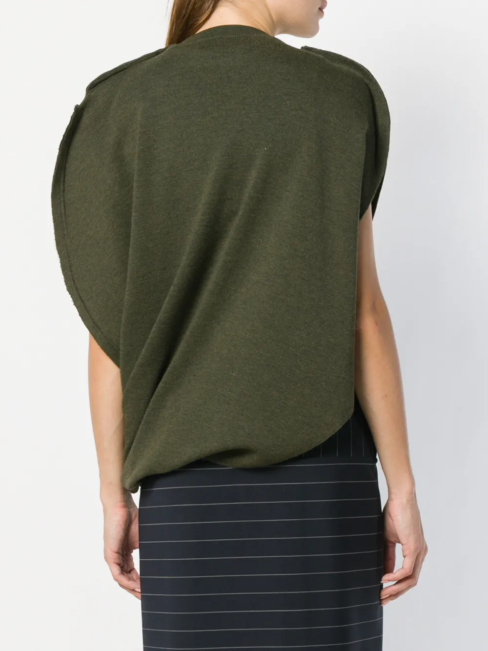 JW Anderson asymmetrische gebreide top Groen