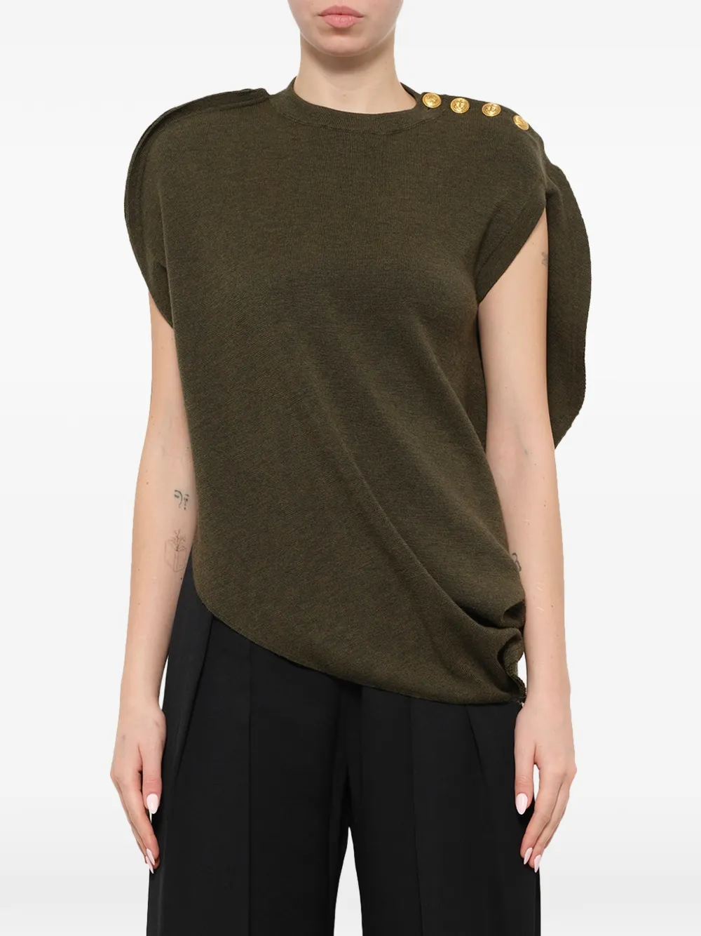 JW Anderson Circle asymmetric knitted top