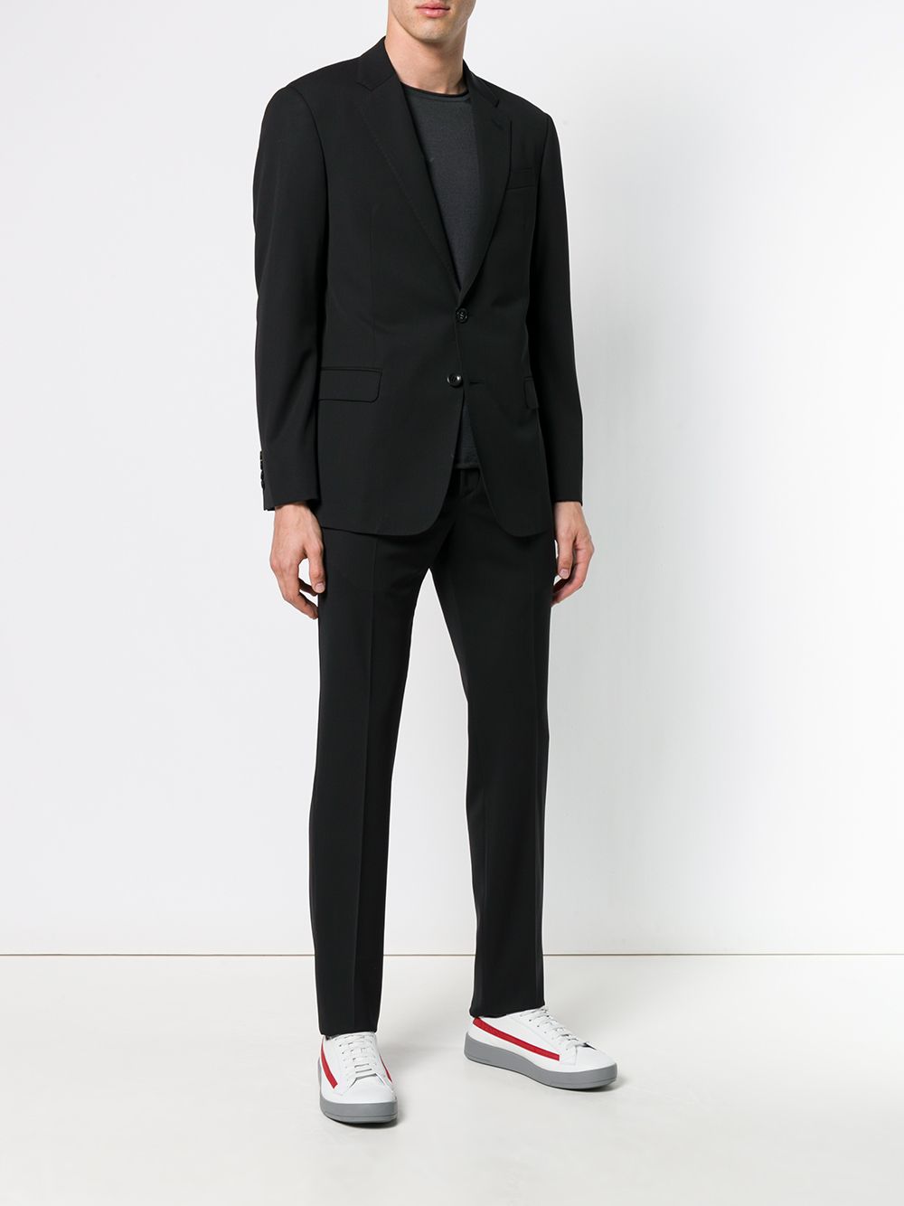 giorgio armani two piece fitted suit - black