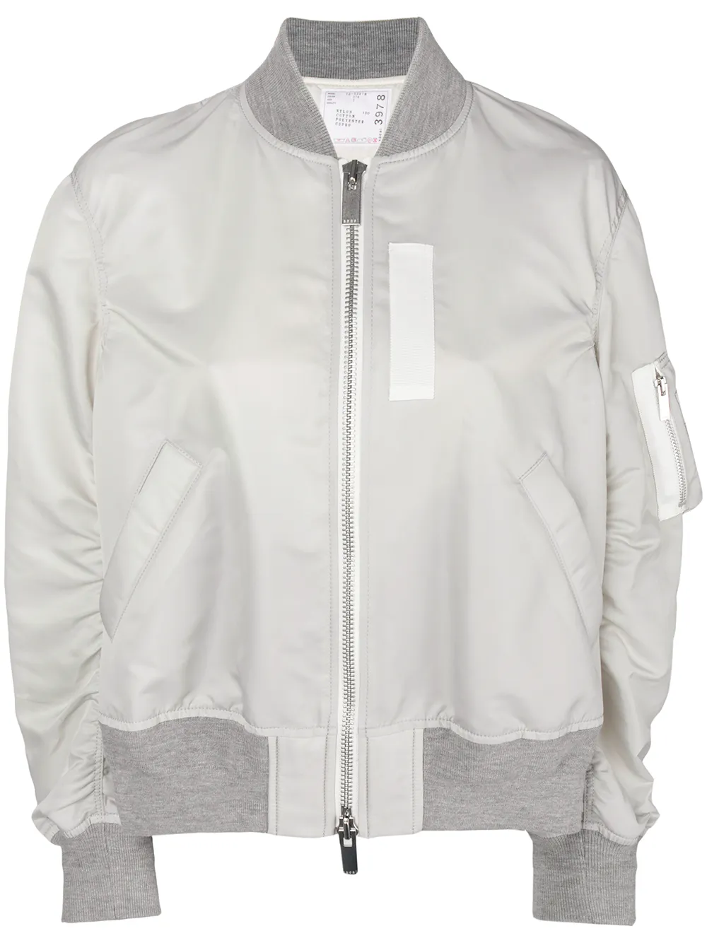 

sacai zipped bomber jacket - Grey