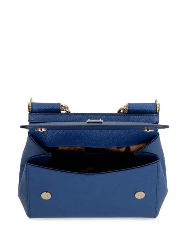 Dolce Gabbana Small Sicily Shoulder Bag Blue FARFETCH SA