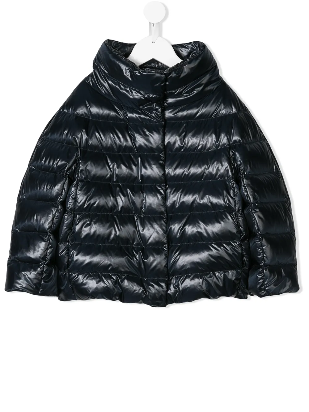 Herno Teen Concealed Fastening Padded Jacket In Blue