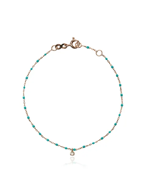Gigi Clozeau 18kt rose gold turquoise beaded single diamond bracelet