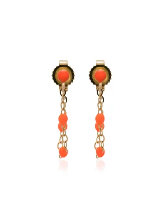 Gigi Clozeau 18k Yellow Gold Orange Beaded Earrings Farfetch Gigi Clozeau 18k Yellow Gold Orange Beaded Earrings