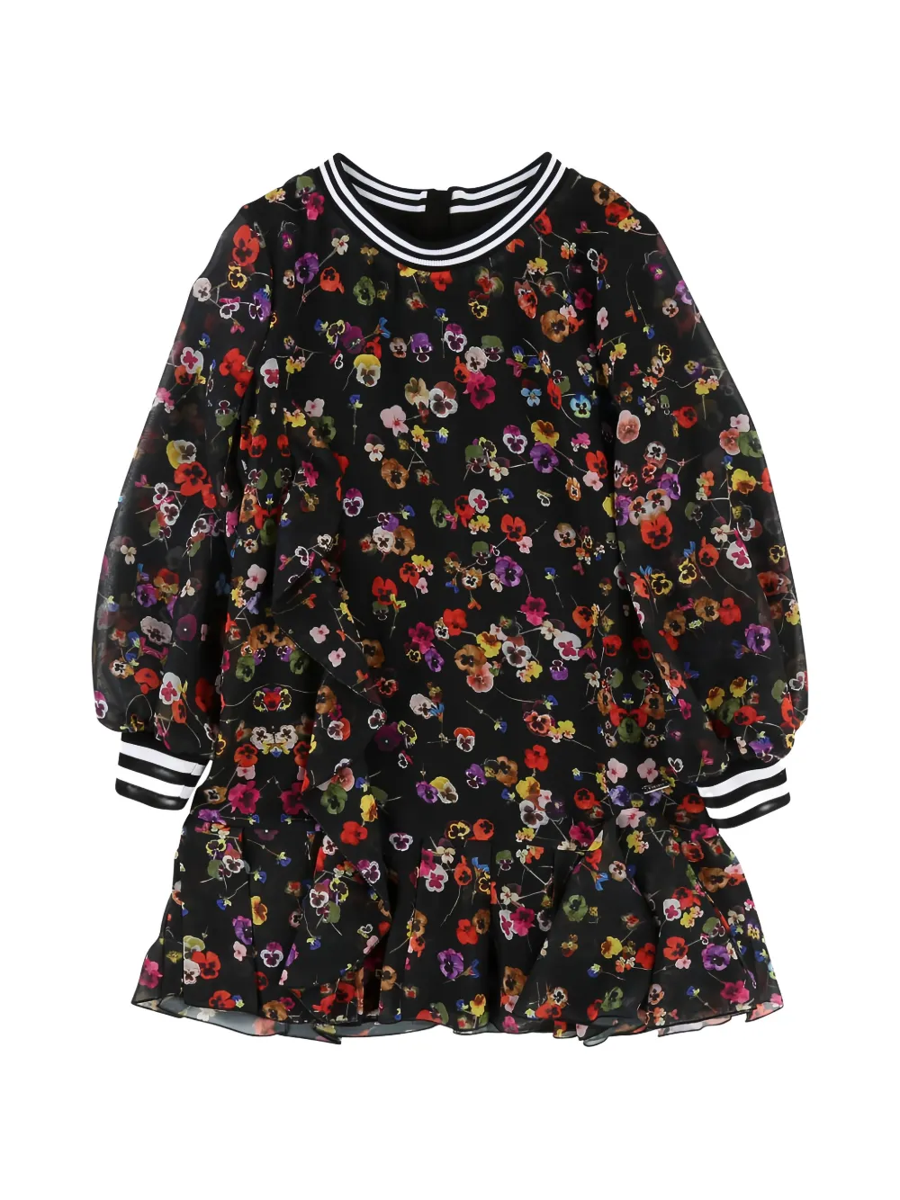 Givenchy Kids Kleid mit Rüschen - Schwarz