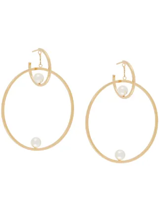 Chloé Pearl Hoop Earrings Farfetch Chloé Pearl Hoop Earrings