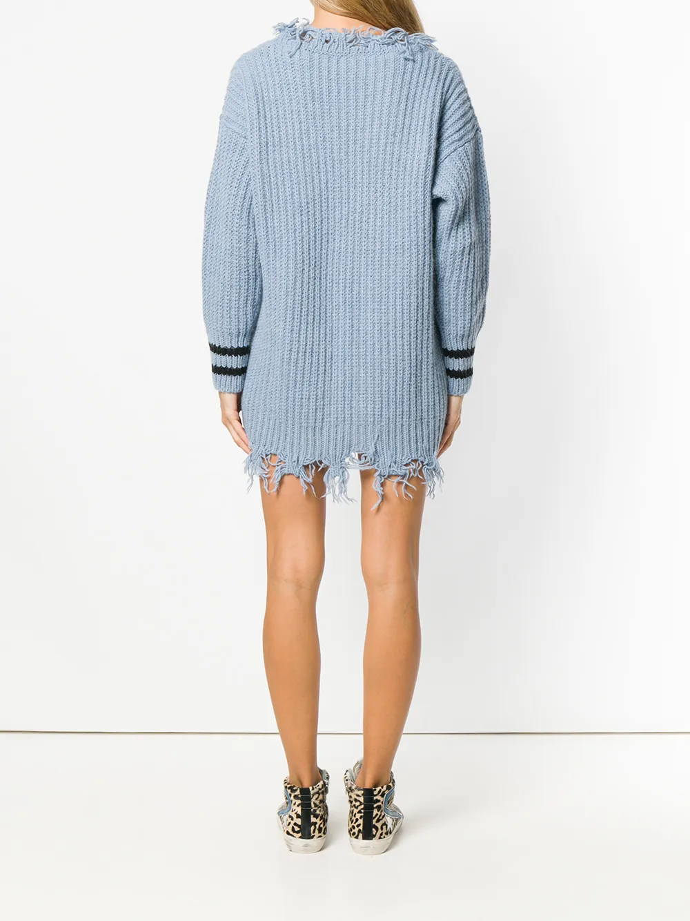 PINKO Gestreepte trui met franje Blauw