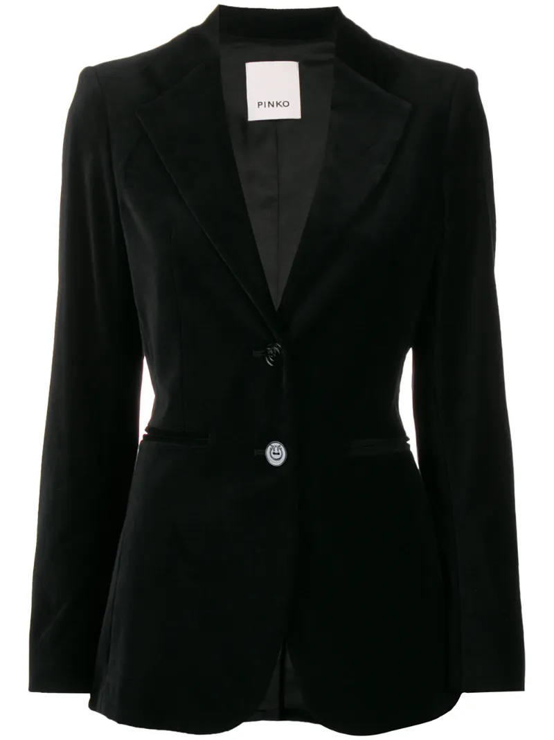 classic velvet blazer - women - Polyester/Cotton/Acetate - 42 - Black