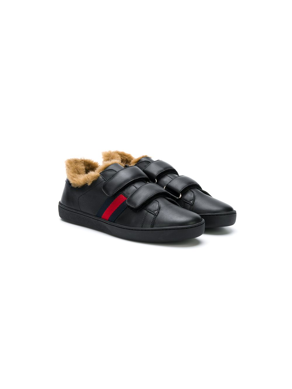 фото Gucci Kids fur lined sneakers