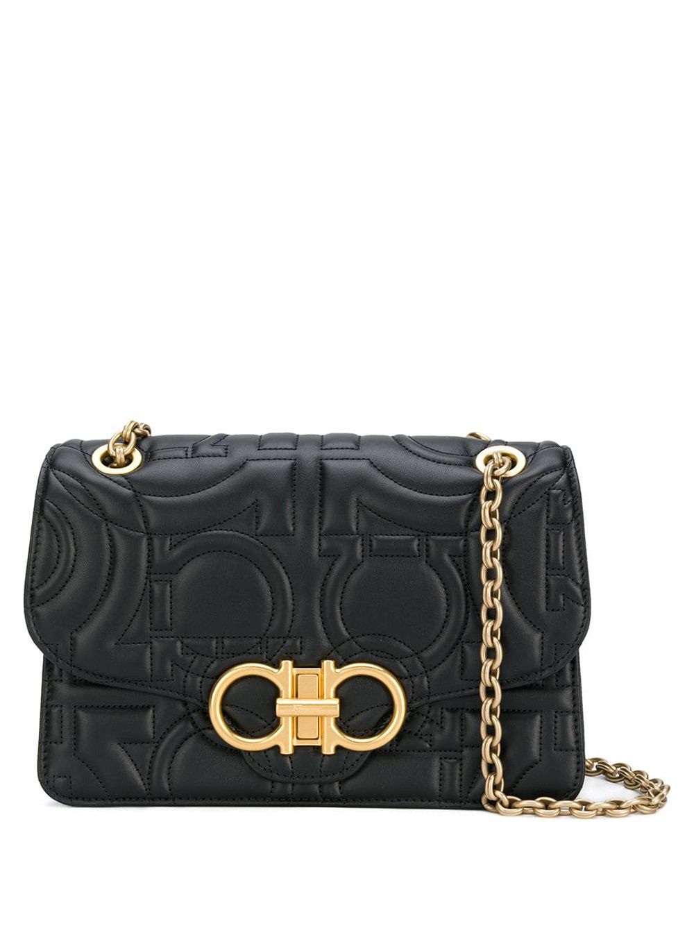 

Ferragamo Gancini quilted-effect shoulder bag - Black