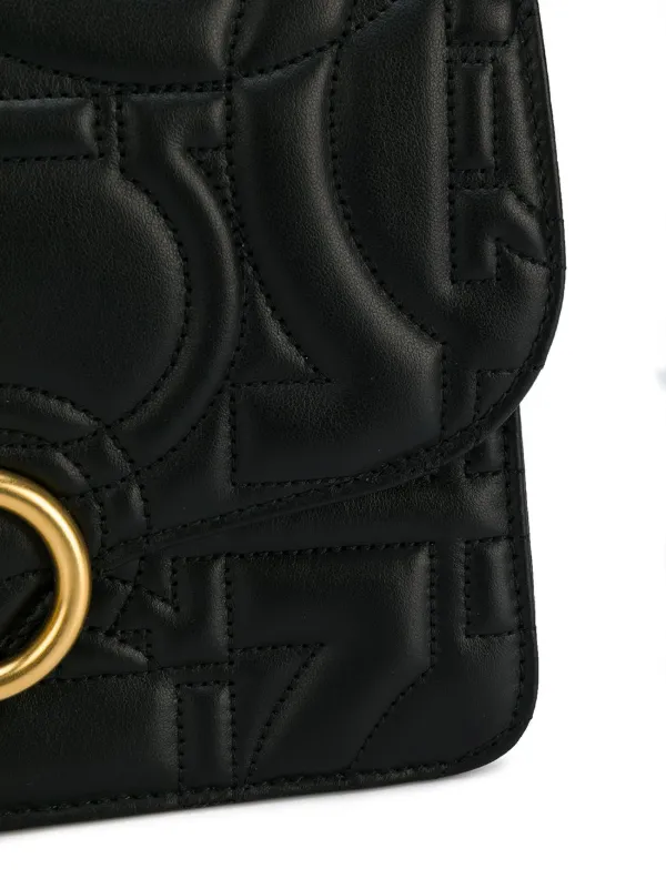 salvatore ferragamo gancini leather camera bolsa