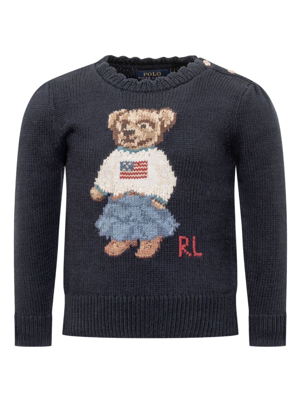 POLO RALPH LAUREN KIDS bear knitted sweater - Blue