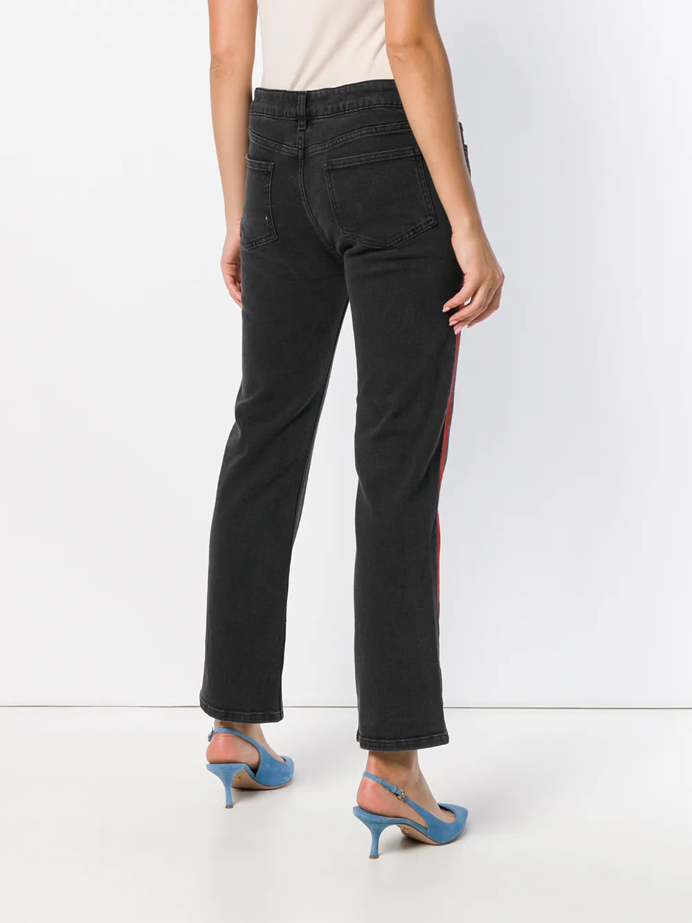 Victoria Beckham side stripe jeans 497 ASH BLUE