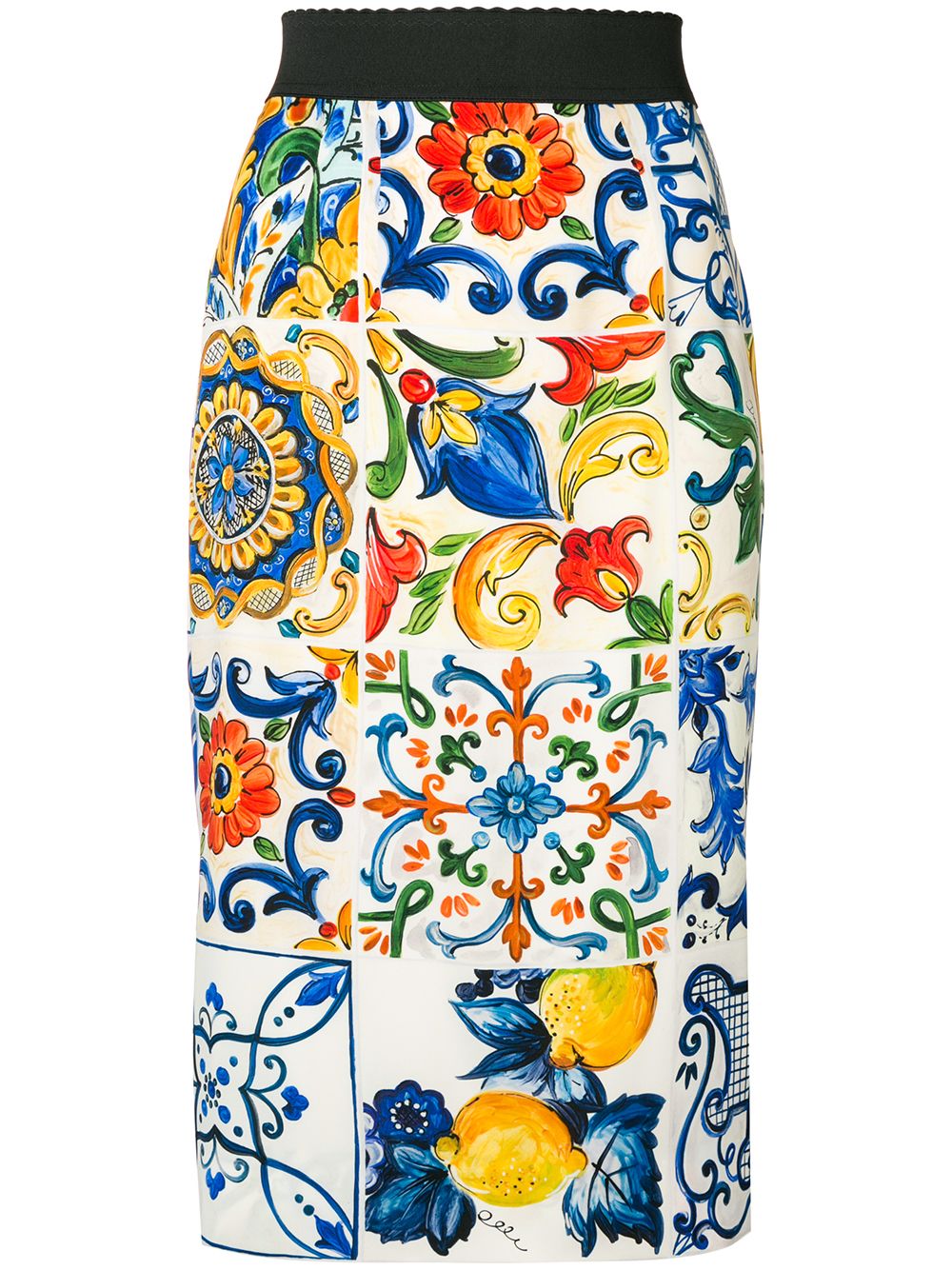 фото Dolce & gabbana majolica print pencil skirt