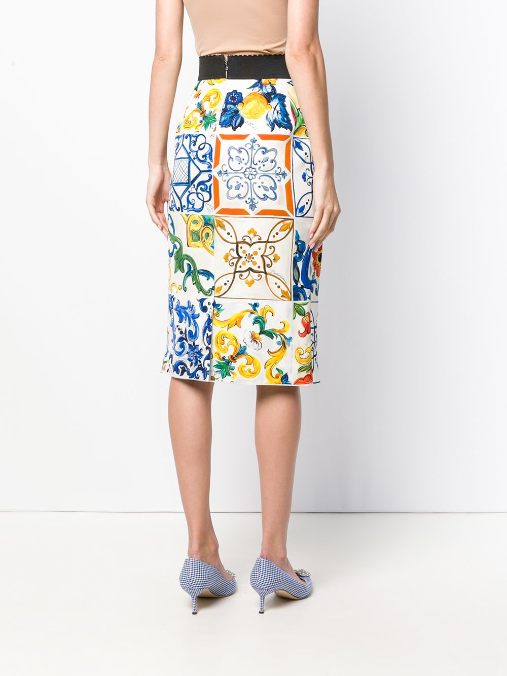 фото Dolce & gabbana majolica print pencil skirt