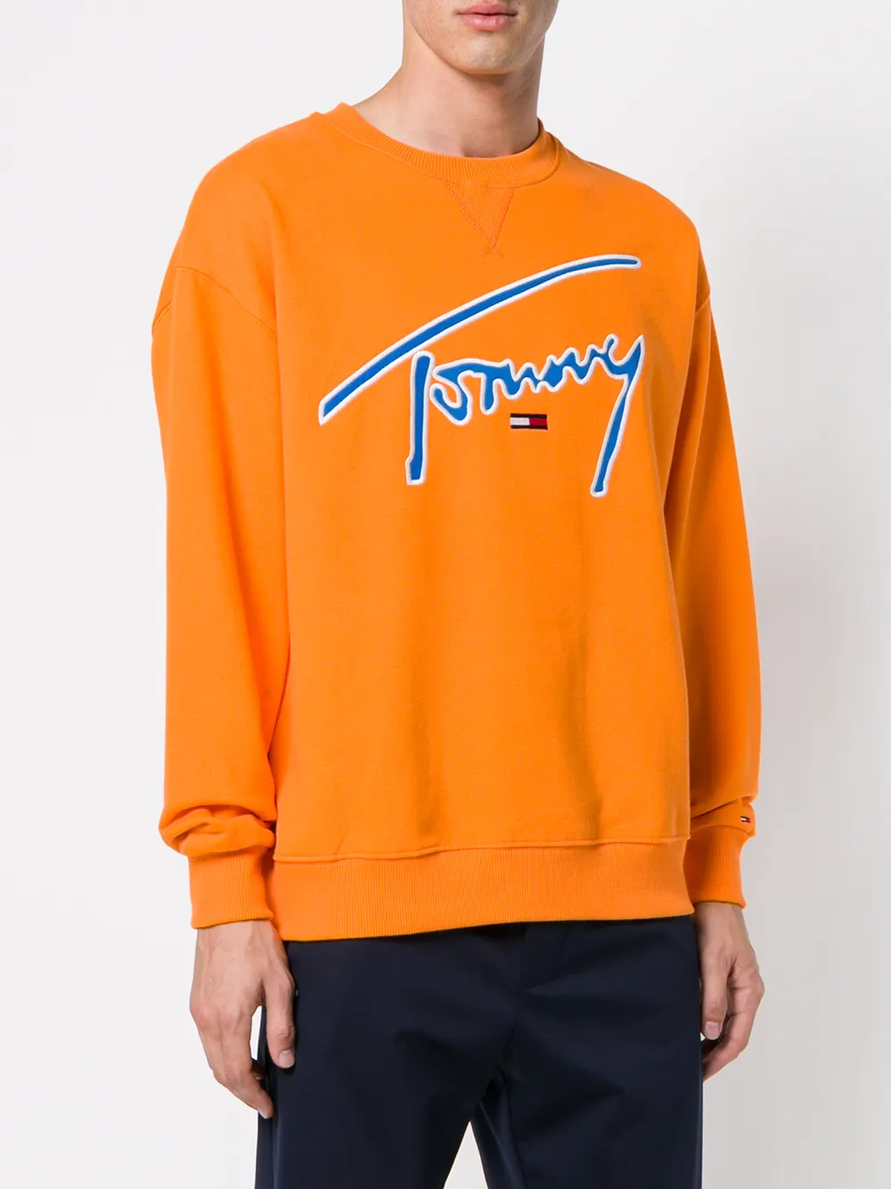 tommy jeans signature sweatshirt orange
