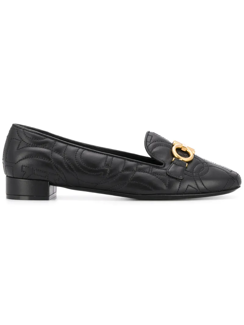 Salvatore Ferragamo стеганые мокасины Gancini