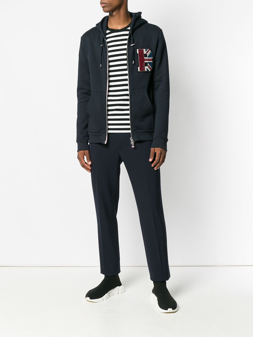 Balmain Flag Patch Hoodie - Farfetch