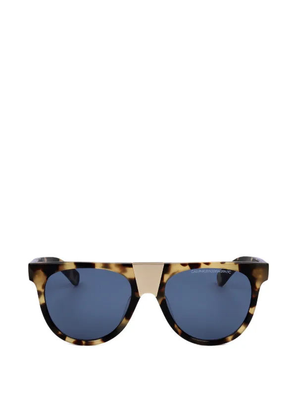 Calvin Klein Round-frame Sunglasses in Brown