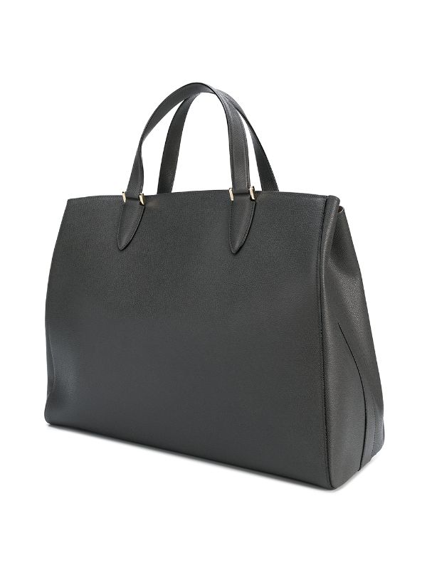 Totes bags Valextra - Brera S dark grey leather tote bag - V5U92028FLOC