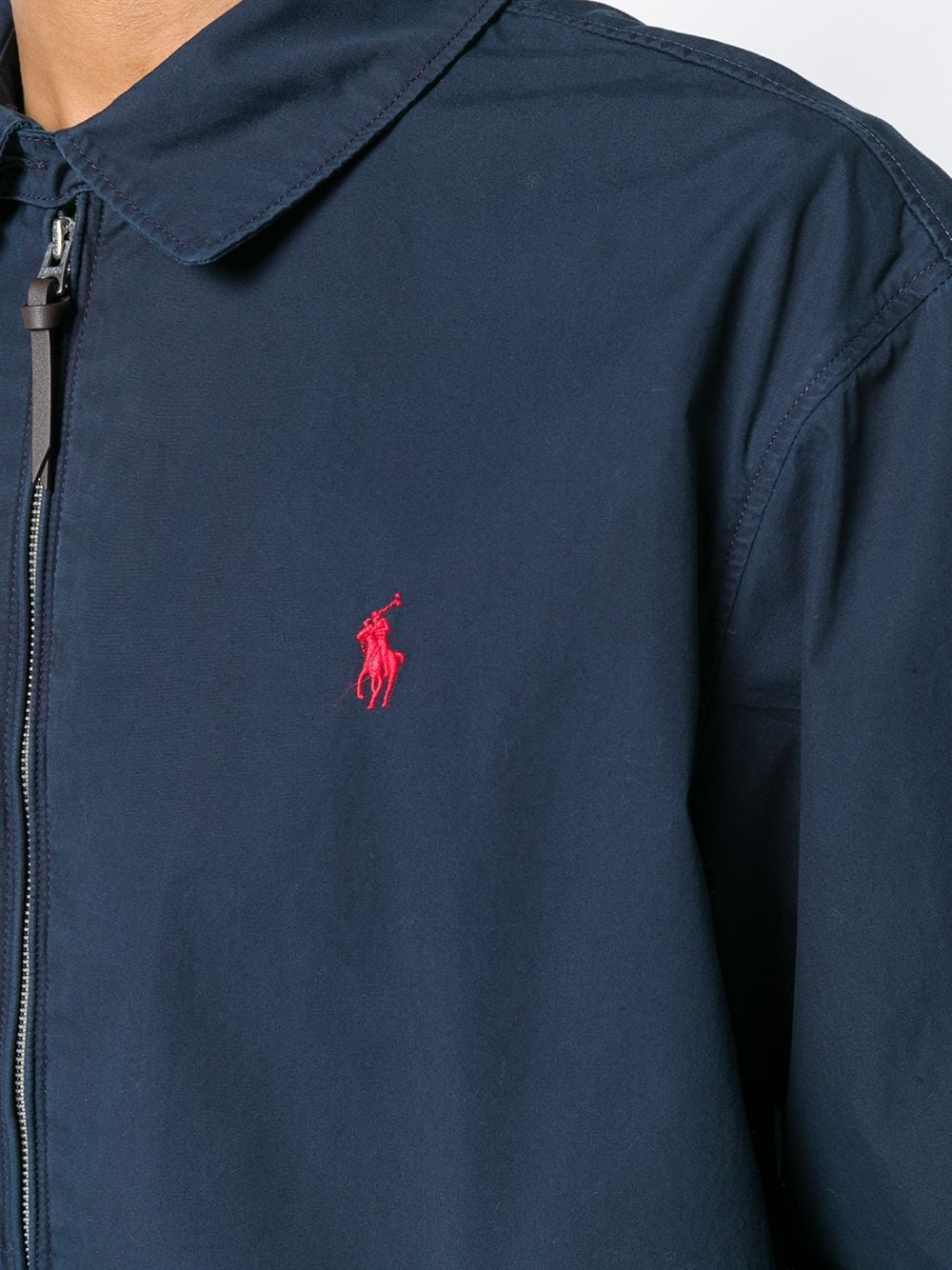 logo zipped bomber jacket
