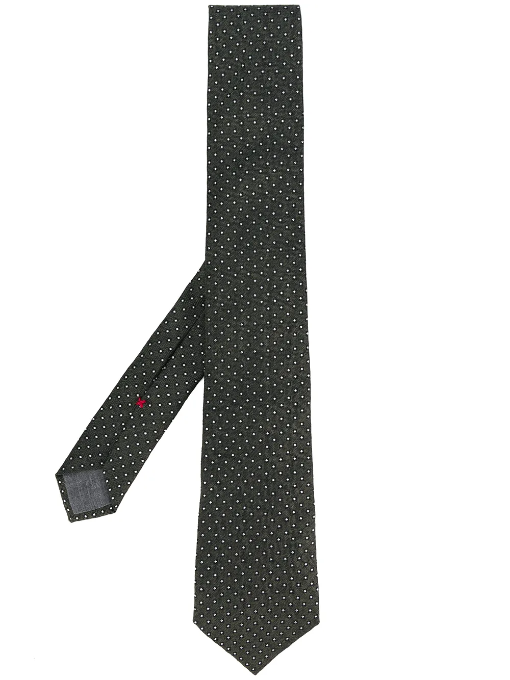 Brunello Cucinelli polka gestippeld stropdas Groen