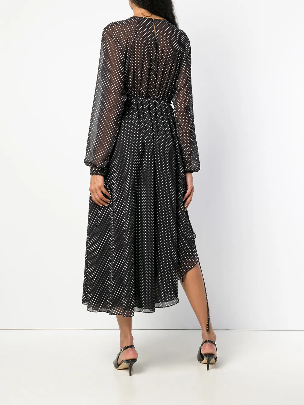 LOEWE sheer polka dot dress Zwart