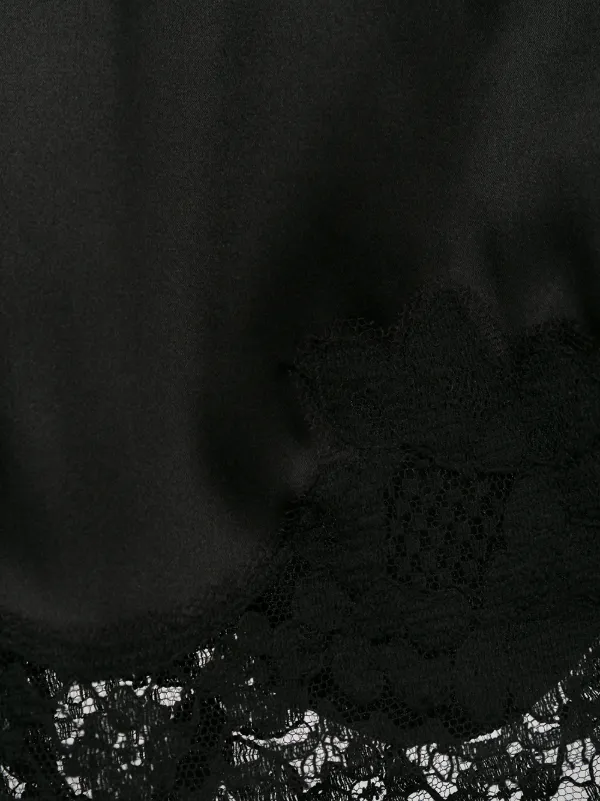 Dolce & Gabbana lace-trim Satin Shorts | Black | FARFETCH