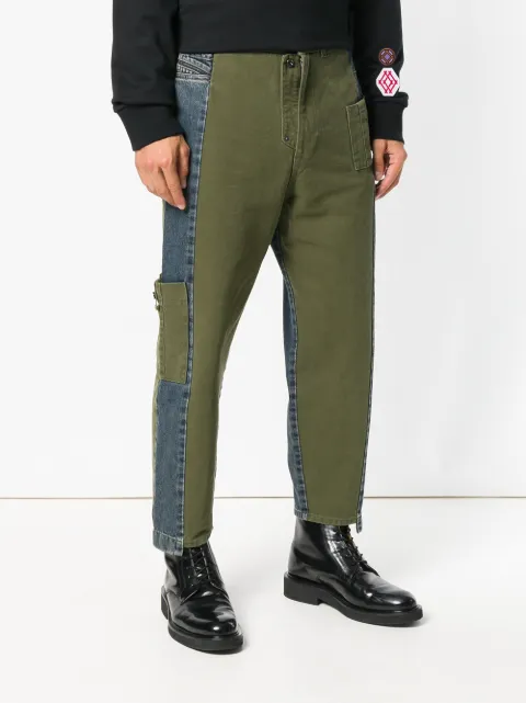 DIESEL BLACK GOLD DIESEL BLACK GOLD TWO SIDED CROPPED JEANS - GREEN