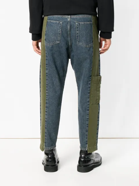 DIESEL BLACK GOLD DIESEL BLACK GOLD TWO SIDED CROPPED JEANS - GREEN