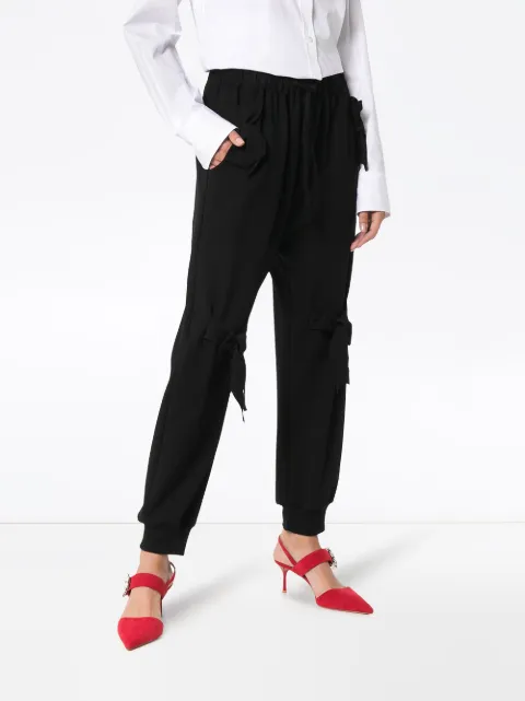 SIMONE ROCHA SIMONE ROCHA BOW DETAIL TRACK PANTS - BLACK