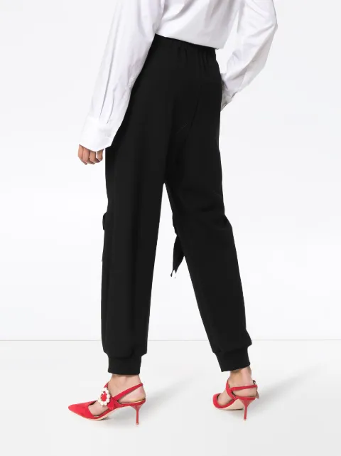 SIMONE ROCHA SIMONE ROCHA BOW DETAIL TRACK PANTS - BLACK