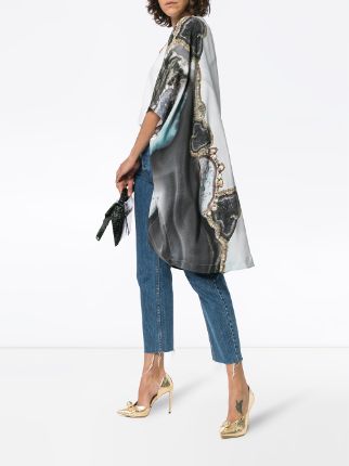 jewelled serpent print silk kimono robe展示图