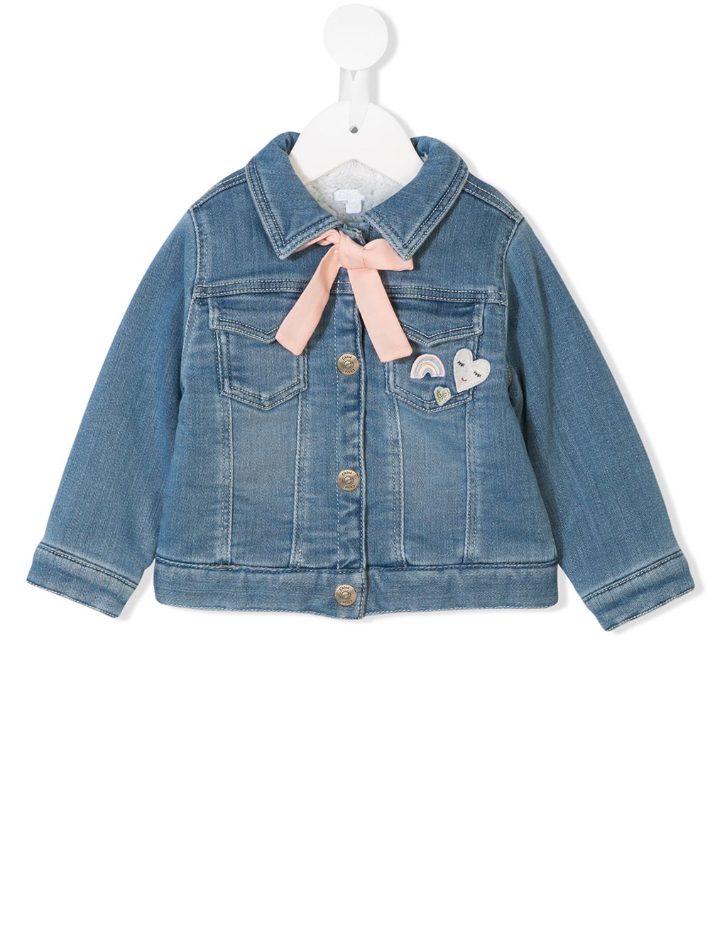 фото Chloé kids snap fastening denim jacket