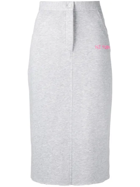 NATASHA ZINKO NATASHA ZINKO BUTTON JERSEY SKIRT - GREY