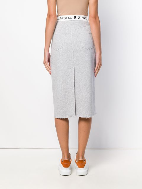 NATASHA ZINKO NATASHA ZINKO BUTTON JERSEY SKIRT - GREY