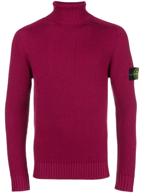 stone island ribbed roll neck jumper