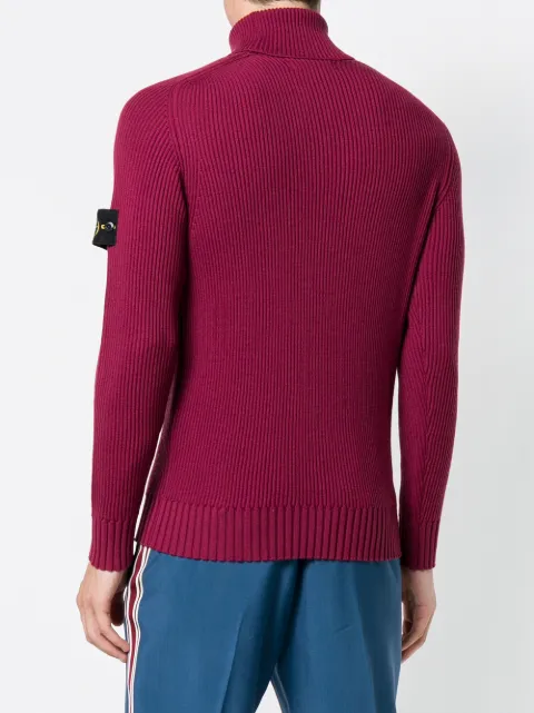 stone island ribbed roll neck jumper