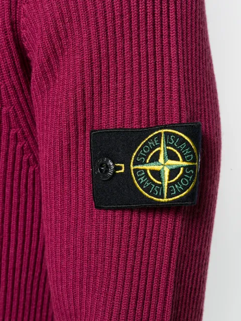 stone island ribbed roll neck jumper