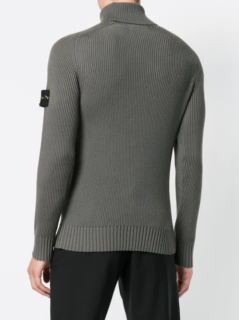 stone island ribbed roll neck jumper