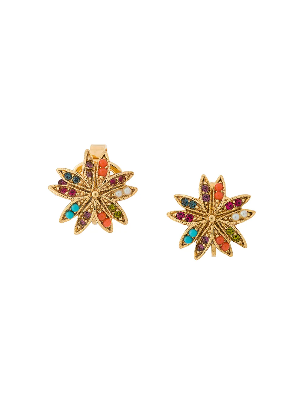 D'Orlan Colourful Star Clip-On Earrings